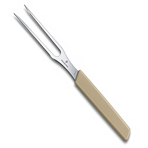 Victorinox, Swiss Modern, Profi Tranchiergabel, Extra Scharfe Klinge, 15 cm, Robuster Kunststoffgriff, Rostfreier Stahl, mandel-beige von Victorinox