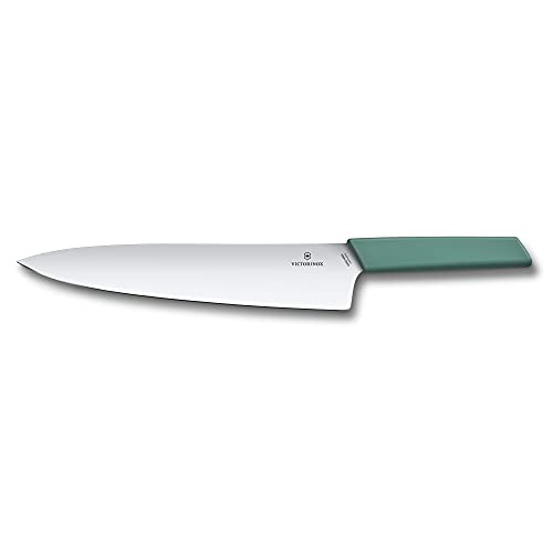 Victorinox Swiss Modern Tranchiermesser für Fleisch, Gerader Schliff, 25 cm lange Klinge aus Edelstahl, Ergonomischer Kunststoffgriff, Aquamarin von Victorinox
