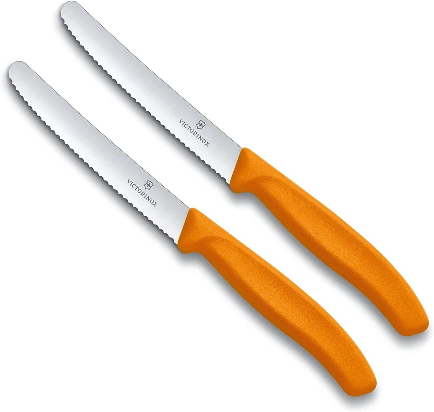 Victorinox Tafelmesser 2-tlg Tafelmesser Set Swiss Classic Orange, Wellenschliff von Victorinox