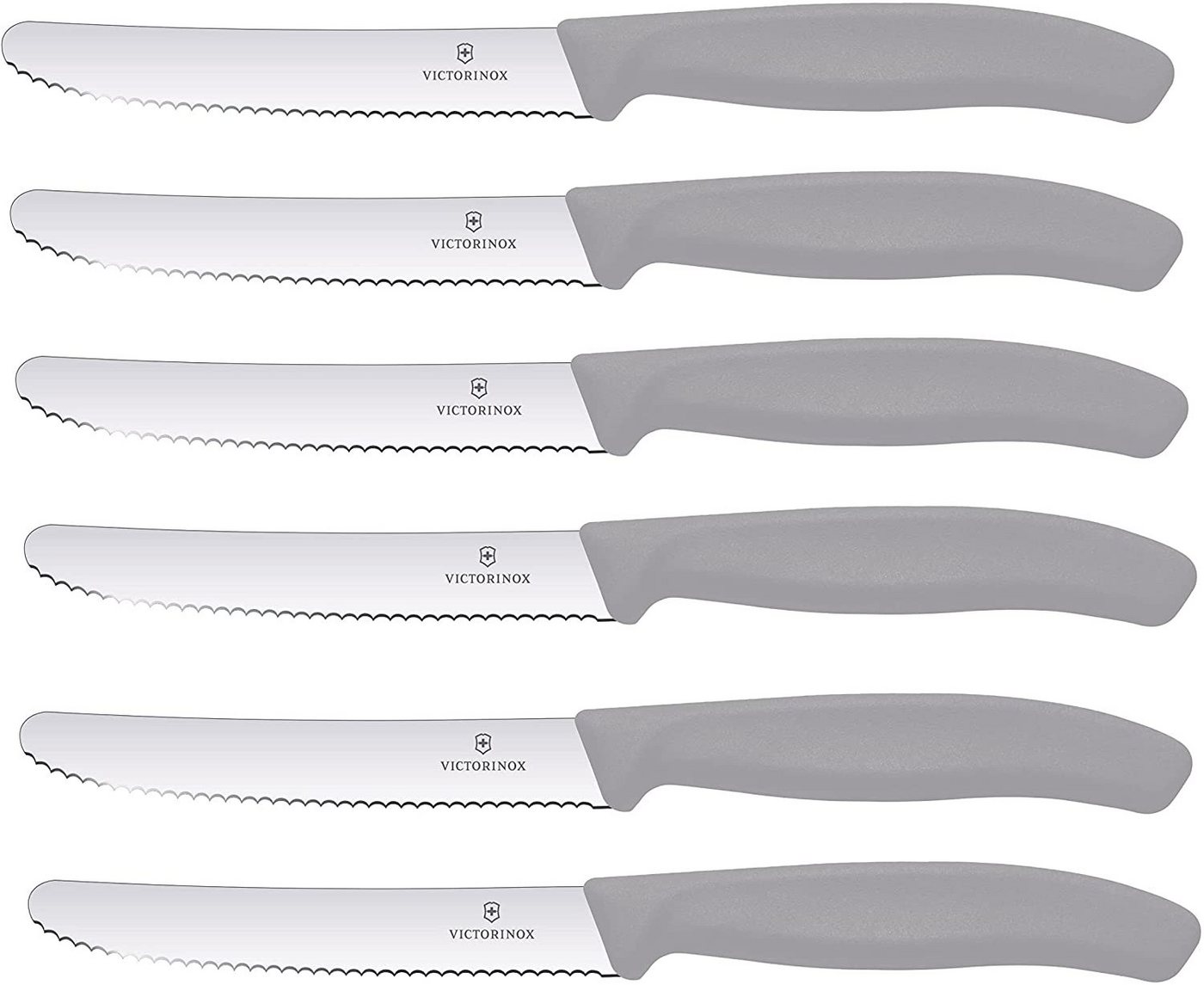 Victorinox Tafelmesser 6 Stück Brotzeitmesser Swiss Classic Edelstahl Cool Grey / Grau von Victorinox