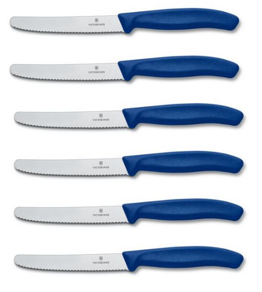 Victorinox Tomatenmesser, Victorinox Swiss Classic Tomaten- und Tafelmesser 6 Stck. blau von Victorinox