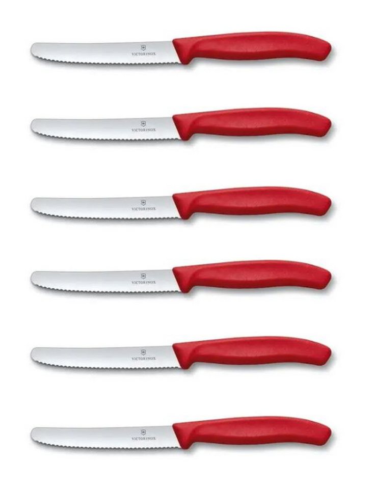 Victorinox Tomatenmesser, Victorinox Swiss Classic Tomaten- und Tafelmesser 6 Stck. rot von Victorinox