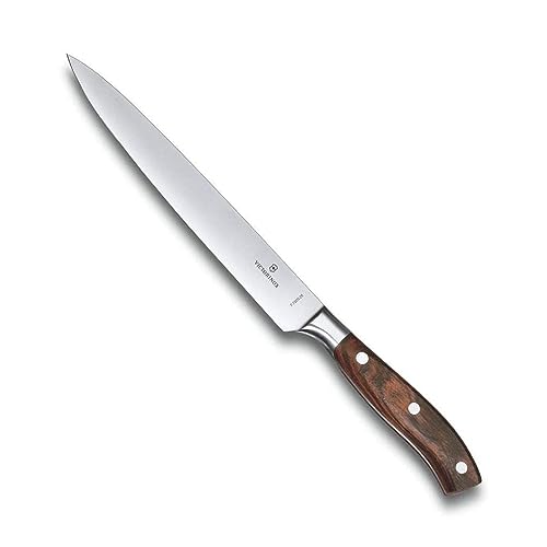 Victorinox, Grand Maître, Profi Tranchiermesser, Extra Scharfe Klinge, gerader Schliff, 20 cm, Edler Holzgriff, Rostfreier Stahl, braun von Victorinox