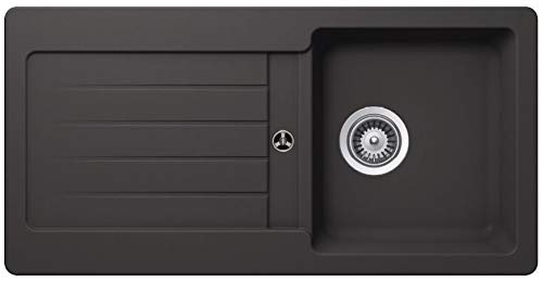 Granitspüle Victory S-VEL860 verschiedenen Farben 860 x 435 mm inkl. Drehexcentergarnitur (gray) von Victory