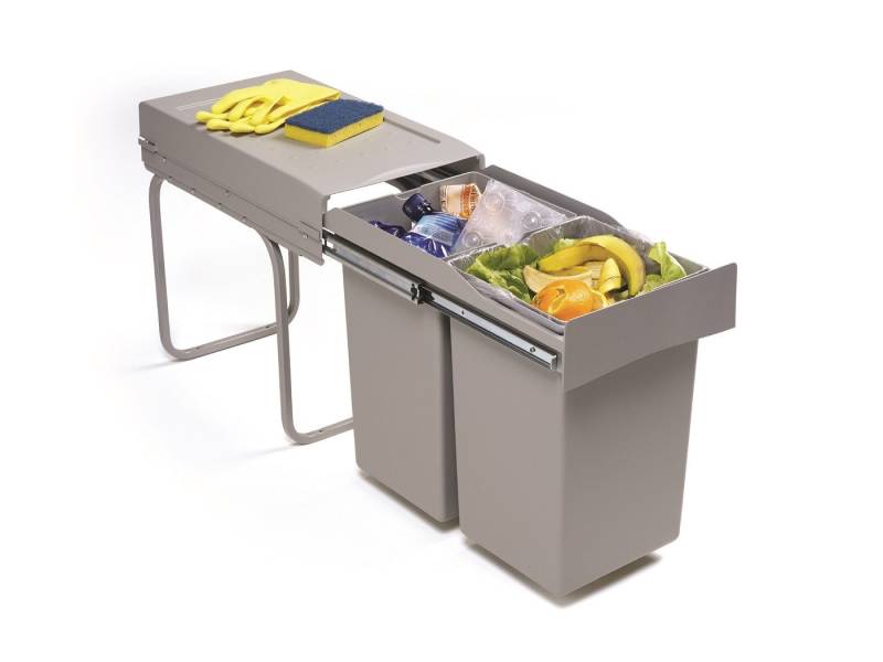 Victory Einbaumülleimer Einbau-Abfallsammler Double-Man Deluxe 28 Liter in Alugrau Vollauszug Victory Einbaumülleimer Einbau-Abfallsammler Double-Man Deluxe 28 Liter in Alugrau Vollauszug von Victory