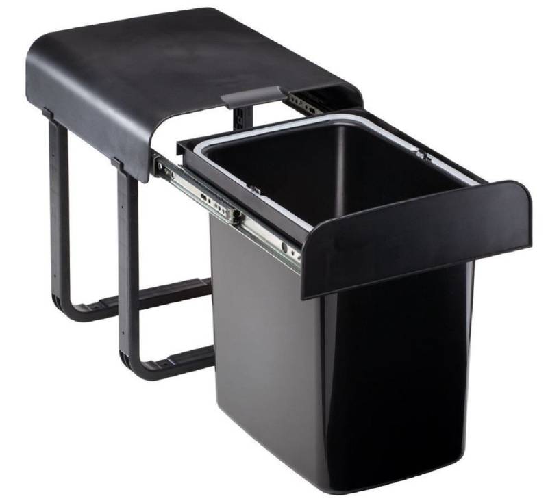Victory Mülleimer Einbau-Abfallsammler 16 Liter schwarz mit Vollauszug ab 300 mm Schrank von Victory