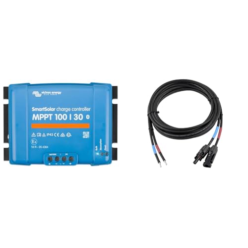 Victron Energy SmartSolar MPPT 100V 30 Amp 12/24-Volt Solar Laderegler (Bluetooth) & enjoy solar 4mm² Profi-Verbindungskabel Solarmodul zu Solarladeregler Anschlusskabel 3m von Victron Energy