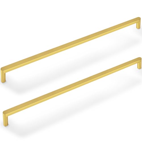 Vicycmc 8521 Schrankgriffe aus gebürsteter goldfarbener Zinklegierung, 320 mm Lochmitte, robuste Messinggriffe, Schrankbeschläge für Schlafzimmer, Kommode, Küche, 6 Stück Vicycmc 8521 Schrankgriffe aus gebürsteter goldfarbener Zinklegierung, 320 mm Lochmitte, robuste Messinggriffe, Schrankbeschläge für Schlafzimmer, Kommode, Küche, 6 Stück von Vicycmc