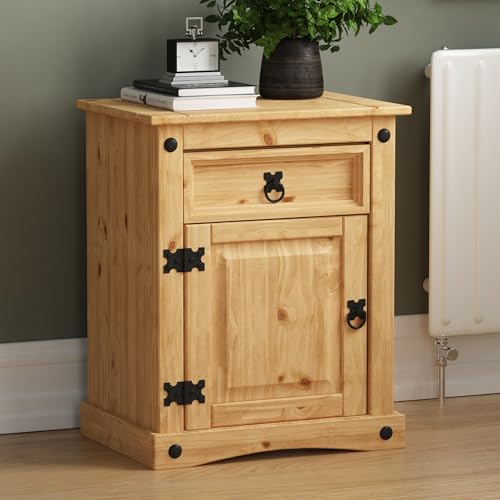 Amazon Marke - Movian Corona Nachttisch, 1 Schublade 1 Tür, massives Kiefernholz Amazon Marke - Movian Corona Nachttisch, 1 Schublade 1 Tür, massives Kiefernholz von Vida Designs