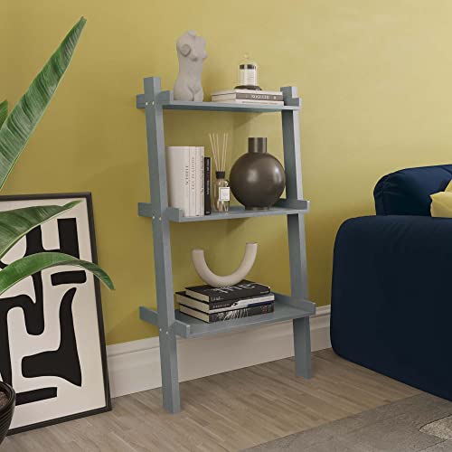 Vida Designs 3 Ebenen Leiter-Bücherregal mit Anlehnung Display Regal Einheit Wohnzimmer Büro Möbel (grau) von Vida Designs