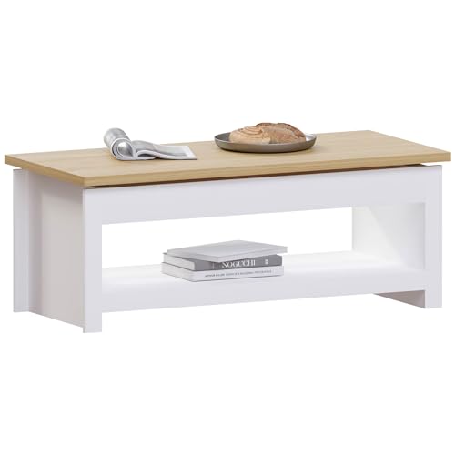 Vida Designs Arlington Couchtisch mit Schiebeplatte, 1 Ablage, MDF, Wohnzimmer, Weiß von Vida Designs