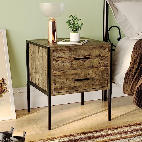 Vida Designs Brooklyn Nachttisch, Dunkles Holz, 2 Schublade von Vida Designs