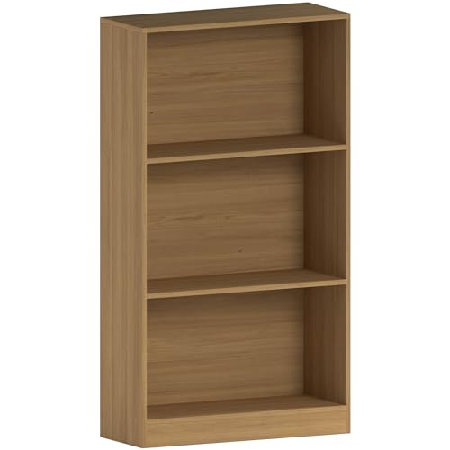 Vida Designs Cambridge Bücherregal mit 3 Ebenen, mittelhoch, Eiche, Holz-Regaleinheit für Büro, Wohnzimmermöbel von Vida Designs