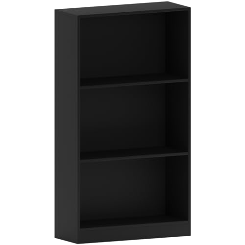 Vida Designs Cambridge Bücherregal mit 3 Ebenen, mittelhoch, schwarz, Holz-Regaleinheit für Büro, Wohnzimmermöbel, 24 x 60 x 108 cm von Vida Designs