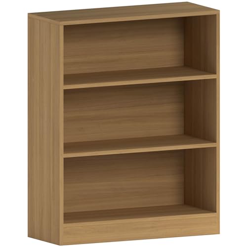 Vida Designs Cambridge Bücherregal mit 3 Ebenen, niedrig, Eiche, Holz-Regaleinheit für Büro, Wohnzimmermöbel, 75 x 60 x 24 cm von Vida Designs