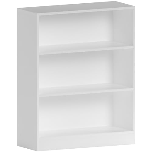 Vida Designs Cambridge Bücherregal mit 3 Ebenen, niedrig, weiß, Holz-Regaleinheit für Büro, Wohnzimmermöbel, 75 x 60 x 24 cm von Vida Designs