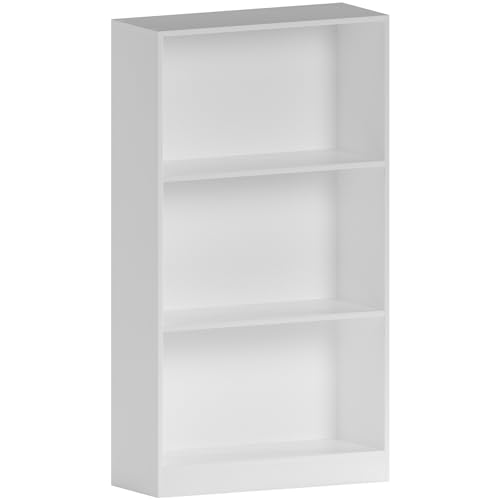 Vida Designs Cambridge Bücherregal mit 3 Ebenen, mittelgroß, weißes Holzregal, Aufbewahrungseinheit, Büro, Wohnzimmermöbel, Holz, 3-stufiges Medium von Vida Designs