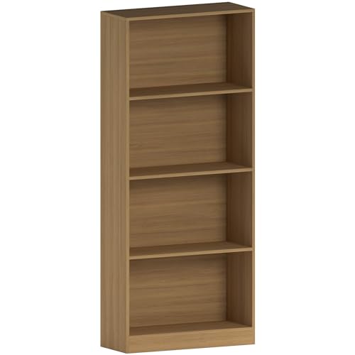 Vida Designs Cambridge Bücherregal mit 4 Ebenen, hoch, Eiche, Holz-Regaleinheit für Büro, Wohnzimmermöbel von Vida Designs