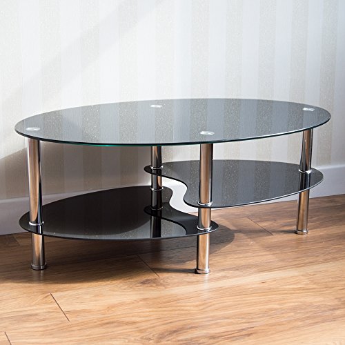 Vida Designs Cara schwarz Glas Couchtisch, mit Chrom Beinen Vida Designs Cara schwarz Glas Couchtisch, mit Chrom Beinen von Vida Designs