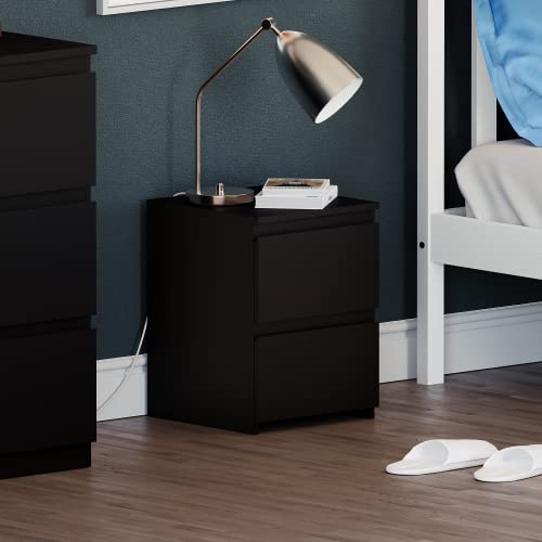 Vida Designs Denver Nachttischkommode mit 2 Schubladen, Schwarz von Vida Designs