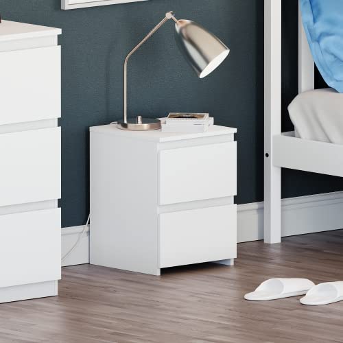 Vida Designs Denver Nachttischkommode mit 2 Schubladen, Weiß von Vida Designs