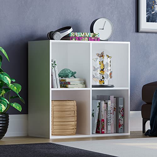 Vida Designs Durham Cube Bücherregal Aufbewahrung Organizer Wohnzimmer Bücherregal Home Office Möbel (4 Würfel, weiß) von Vida Designs