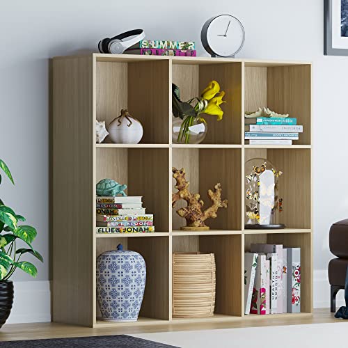 Vida Designs Durham Cube Bücherregal Aufbewahrung Organizer Wohnzimmer Bücherregal Home Office Möbel (9 Würfel, Eiche) von Vida Designs