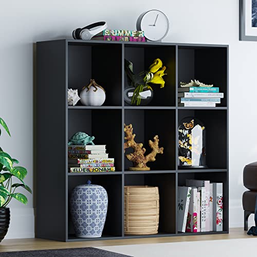 Vida Designs Durham Cube Bücherregal Aufbewahrung Organizer Wohnzimmer Bücherregal Home Office Möbel (9 Würfel, Schwarz) von Vida Designs