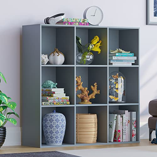 Vida Designs Durham Cube Bücherregal Aufbewahrung Organizer Wohnzimmer Bücherregal Home Office Möbel (9 Würfel, grau) von Vida Designs