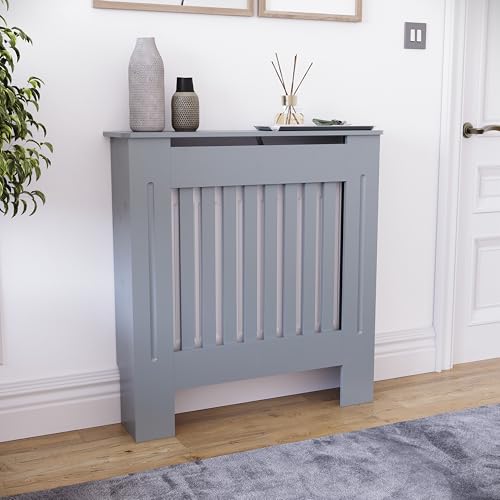 Vida Designs Heizkörperverkleidung Chelsea klein dunkelgrau | Moderner Lattenheizschrank | Einfache DIY Montage | Ideal für Wohnzimmer, Flur oder Badezimmer von Vida Designs