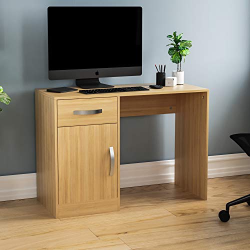 Vida Designs Hudson Computertisch 1 Schublade 1 Tür Heim Büro Laptop PC Tisch Gaming Lernstation Arbeitsstation Studium Arbeitsecke Aufbewahrung Schrank Möbelstück Pinie von Vida Designs