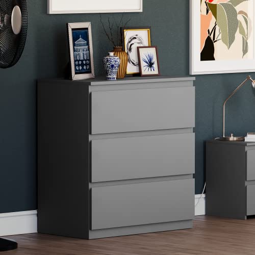 Vida Designs Denver Kommoden, 3 Schubladen, Grau von Vida Designs