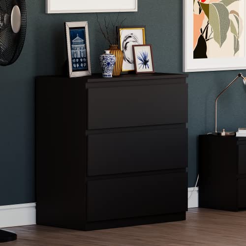 Vida Designs Kommode Denver, Schwarz, 3 Drawer von Vida Designs