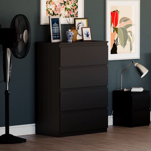 Vida Designs Kommode Denver, Kiefernholz, Schwarz, 4 Drawer von Vida Designs