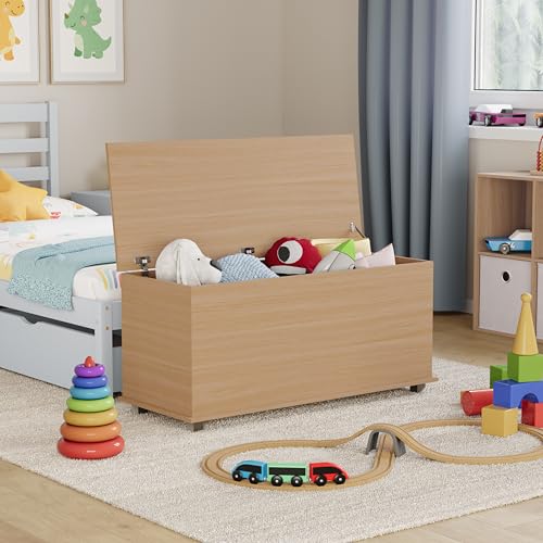 Vida Designs Leon Spielzeugkiste Kiefer Holz Kinder Aufbewahrungsbox Truhe mit Deckel Abdeckungen und Decken Kinder Tidy Bin von Vida Designs