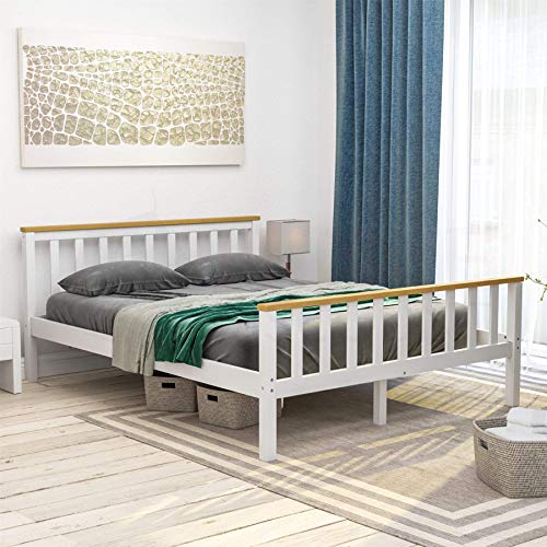 Amazon-Marke: Vida designs Milan Betten King Size (5ft) - Keine Matratze, weiß/kieferfarben (Früher Movian) von Vida Designs