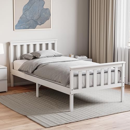 Vida Designs Milan Einzelbett, 90 cm, Bettgestell, Massivholz Kiefer, Kopfteil, Hoher Fußende Schlafzimmermöbel, Weiß Vida Designs Milan Einzelbett, 90 cm, Bettgestell, Massivholz Kiefer, Kopfteil, Hoher Fußende Schlafzimmermöbel, Weiß von Vida Designs