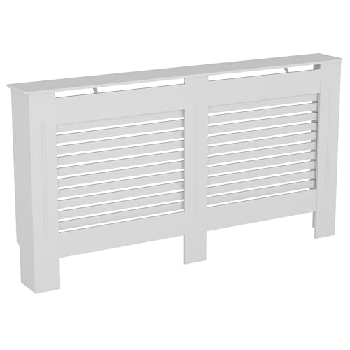 Vida Designs Milton Heizkörperabdeckung, Moderne weiß lackierte Heizkörperabdeckung, MDF, groß von Vida Designs