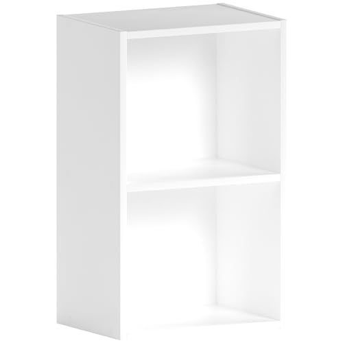 Vida Designs Oxford Bücherregal mit 2 Ebenen, würfelförmig, weiß, Holz-Regaleinheit für Büro, Wohnzimmermöbel von Vida Designs