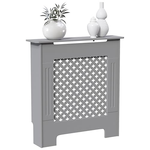 Vida Designs Oxford-Heizkörperabdeckung, moderner Grauer MDF-Schrank mit Rillen, Holzregal Oben, klein Vida Designs Oxford-Heizkörperabdeckung, moderner Grauer MDF-Schrank mit Rillen, Holzregal Oben, klein von Vida Designs