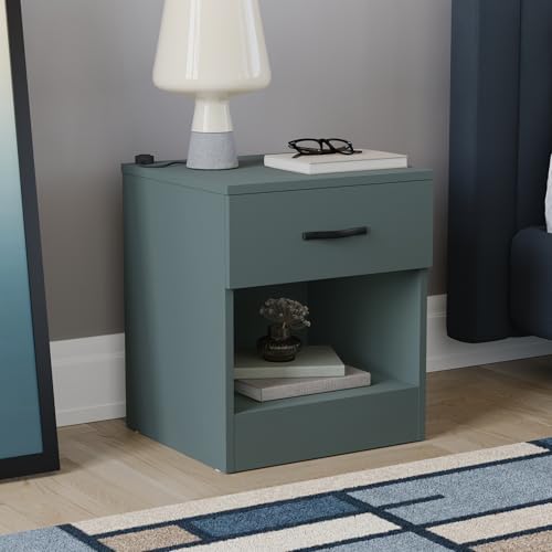 Vida Designs Riano Nachtkommode mit 1 Schublade, Schwarz (Grün) von Vida Designs