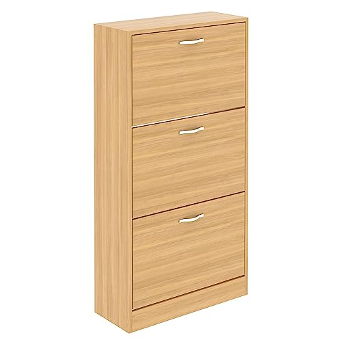 Vida Designs Schuhaufbewahrung Schuhschrank mit 3 Schubladen Schrank Pull Down Holz Möbel Einheit, Kiefer von Vida Designs