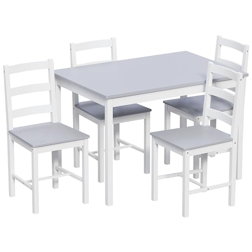 Vida Designs Esszimmer-Set, Weiß & Grau, 4-Sitzer von Vida Designs