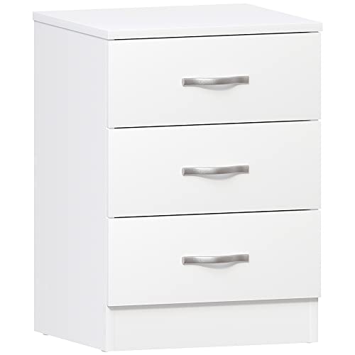 Vida Designs weiße Kommode Metallgriffen und Laufschienen, einzigartige Anti-Biege-Schublade, Schlafzimmer-Möbel von Riano, Hartfaserplatte, 3 Drawer von Vida Designs