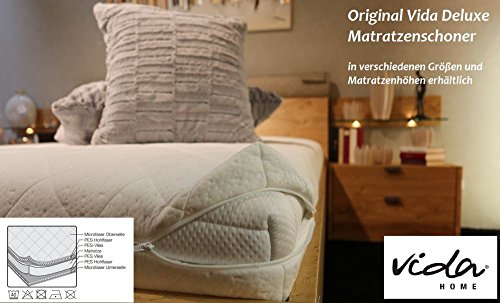 Vida GmbH Deluxe hochwertiger Schonbezug für Matratzen 160 x 200 cm Größe Gr. 4: Matratzenhöhe 20-22 cm von Vida GmbH