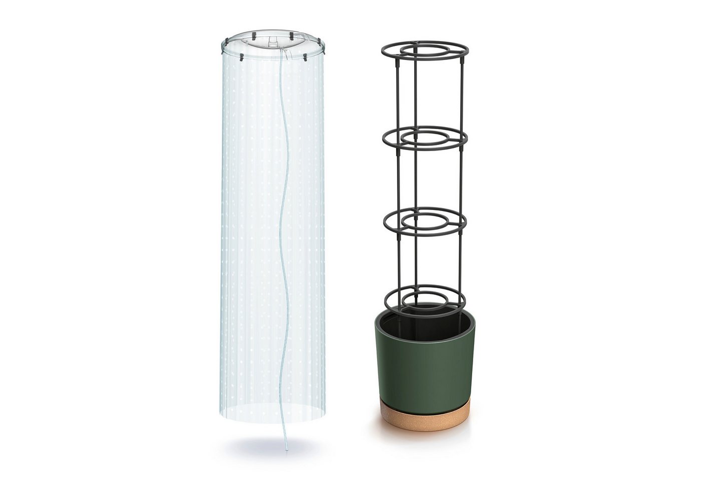 VidaAtHome.de Anzuchttopf Tomaten Anzuchttopf HOME GROWER 30er mit Tomaten-Haube (Spar-Set, 1x Anzuchttopf HOME GROWER 30er, 1x Tomaten-Haube), Mit Rankgestell, integriertem Wasserreservoir und Pflanzeinsatz von VidaAtHome.de