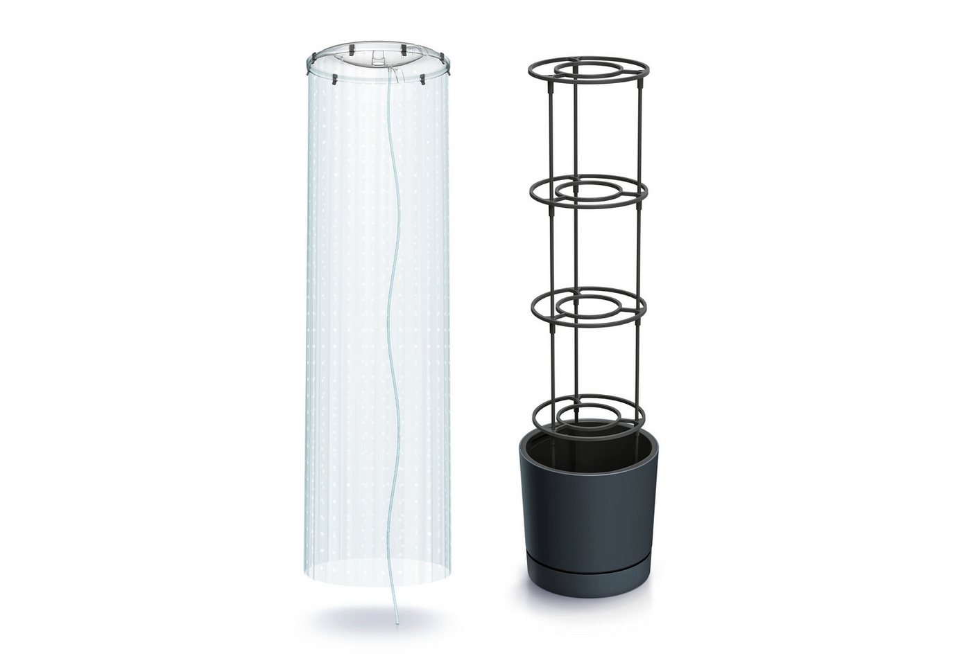 VidaAtHome.de Anzuchttopf Tomaten Anzuchttopf HOME GROWER 40er mit Tomaten-Haube (Spar-Set, 1x Anzuchttopf HOME GROWER 40er, 1x Tomaten-Haube), Mit Rankgestell, integriertem Wasserreservoir und Pflanzeinsatz von VidaAtHome.de