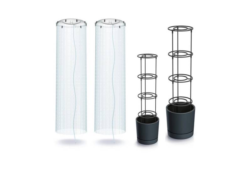 VidaAtHome.de Anzuchttopf Tomaten Anzuchttopf-Set HOME GROWER 30er & 40er mit Tomaten-Haube (Spar-Set, 1x Anzuchttopf 30er, 1x Anzuchttopf 40er, 2x Haube), Mit Wasserreservoir, Pflanzeinsatz und Rankgestell von VidaAtHome.de