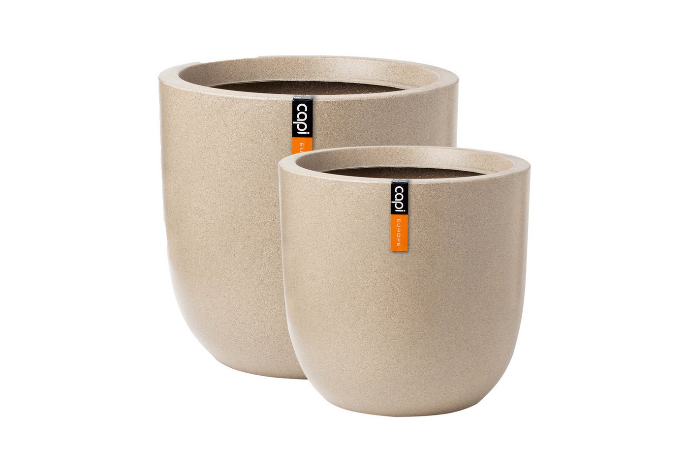 VidaAtHome.de Blumentopf CAPI Pflanzgefäße-Set WASTE SMOOTH ø 35er & 43er (Spar-Set, 1x Pflanzgefäß WASTE SMOOTH 35er, 1x Pflanzgefäß WASTE SMOOTH 43er), Frost- & UV-beständig, mit Isolationsschicht von VidaAtHome.de