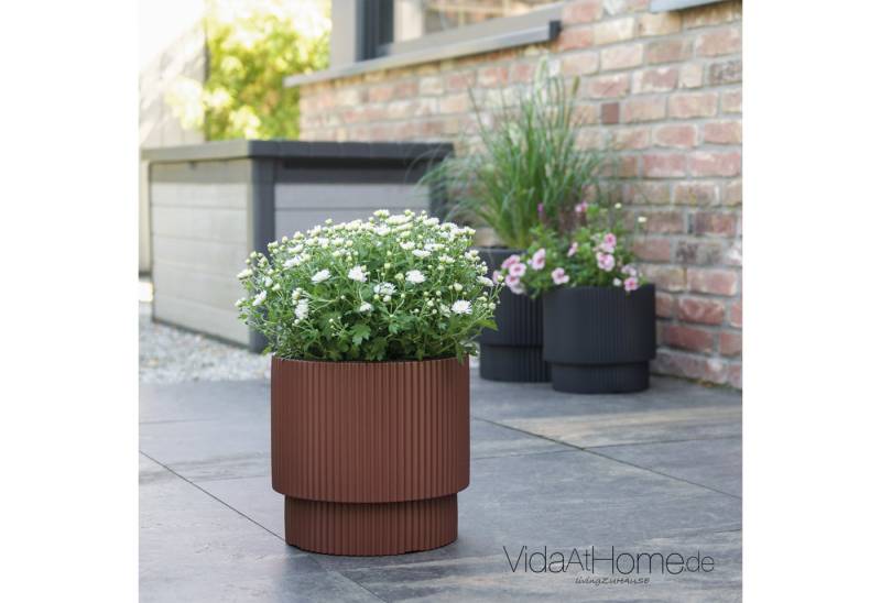 VidaAtHome.de Blumentopf Design-Pflanzgefäß IVY ø 30er, Modernes Rillendesign, mit praktischem Pflanzeinsatz von VidaAtHome.de